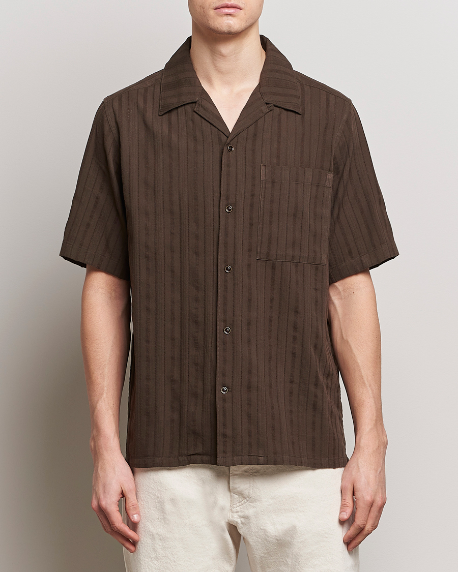 Herren | NN07 | NN07 | Julio Structured Short Sleeve Shirt Demitasse Brown