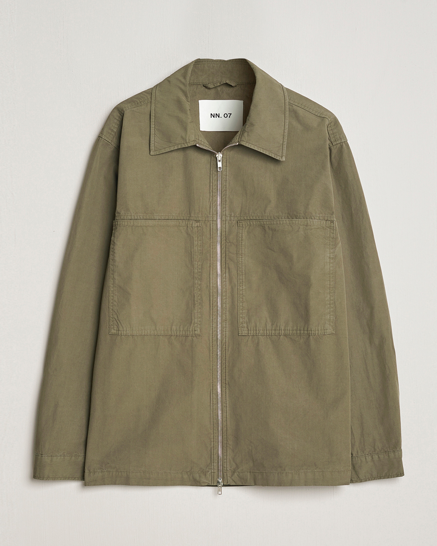 Herren | Jacken | NN07 | Isak Full Zip Shirt Jacket Capers Green