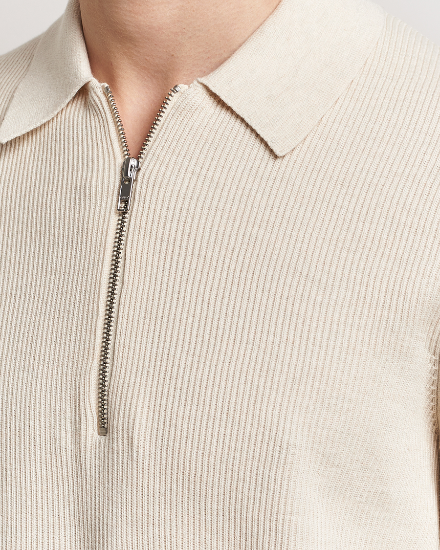 Herren | Pullover | NN07 | Hansie Knitted Half Zip Ecru