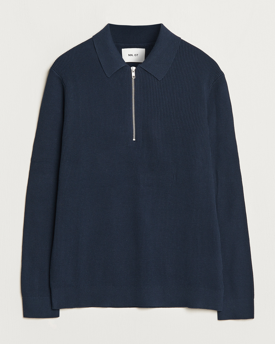 Herren | Pullover | NN07 | Hansie Knitted Half Zip Navy Blue