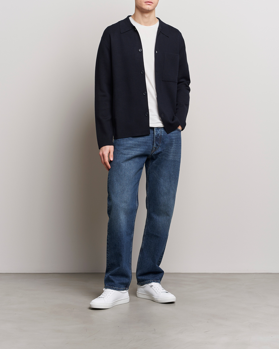 Herren | Pullover | NN07 | Jonas Cotton/Modal Cardigan Navy Blue