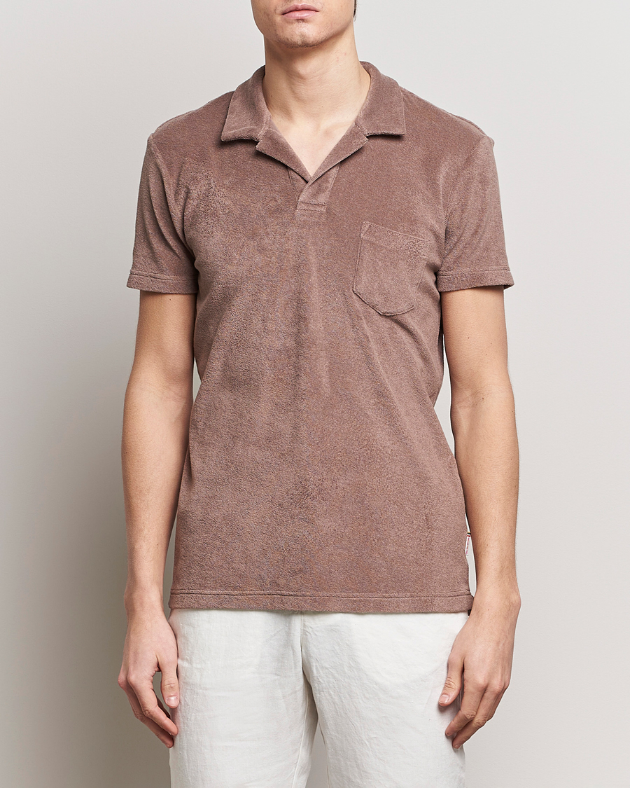 Herren | Poloshirts | Orlebar Brown | Terry Polo Plum Wine