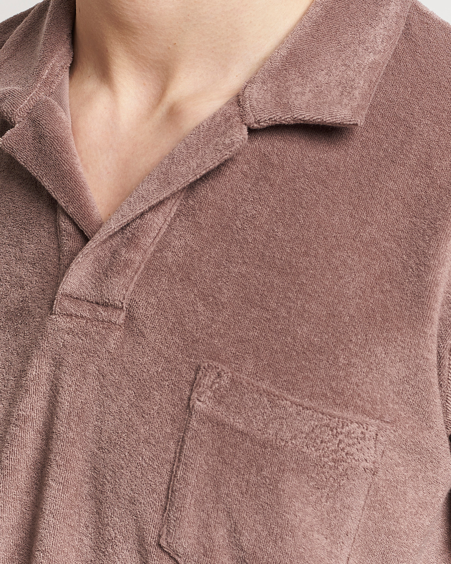 Herren | Poloshirts | Orlebar Brown | Terry Polo Plum Wine