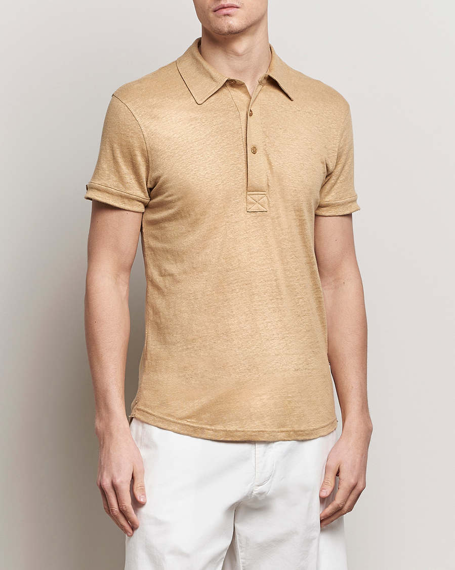 Herren | Poloshirts | Orlebar Brown | Sebastian Linen Polo Biscuit