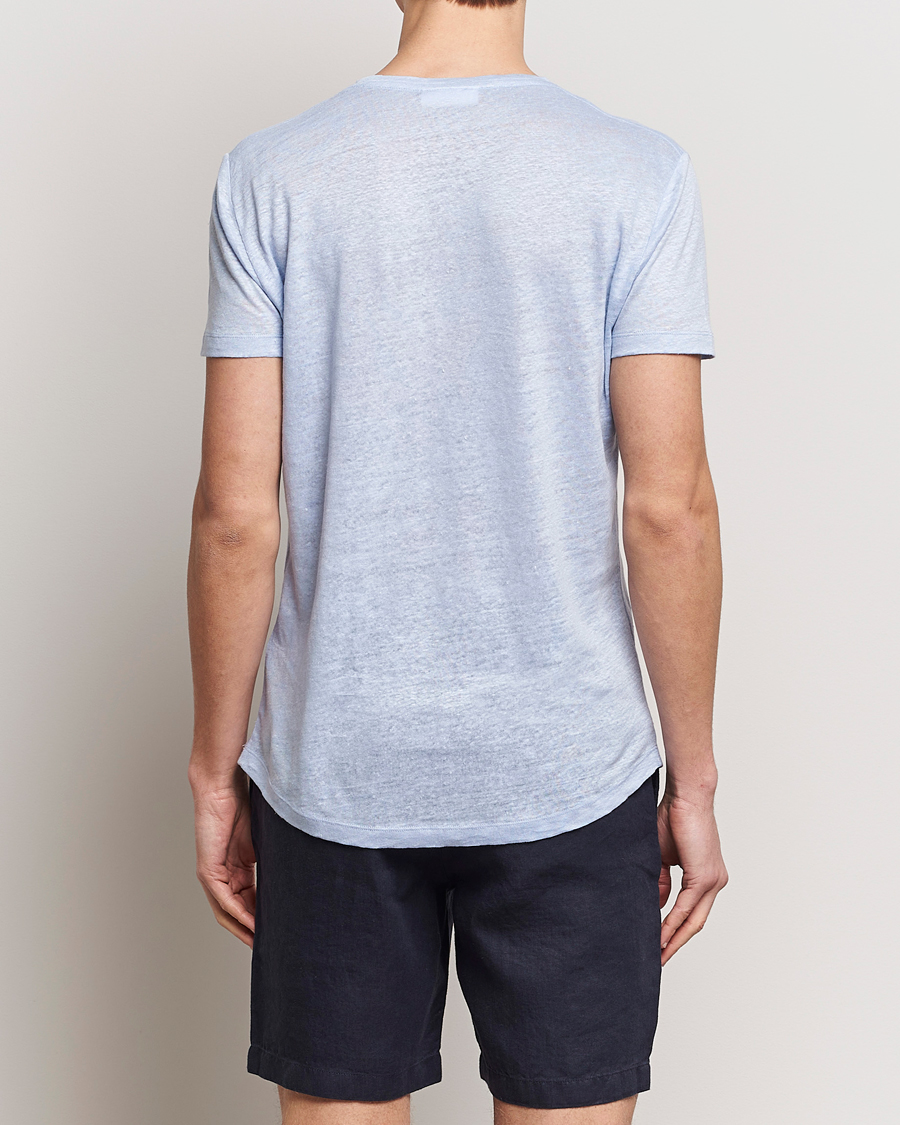 Herren | T-Shirts | Orlebar Brown | OB Linen Crew Neck Tee Soft Blue