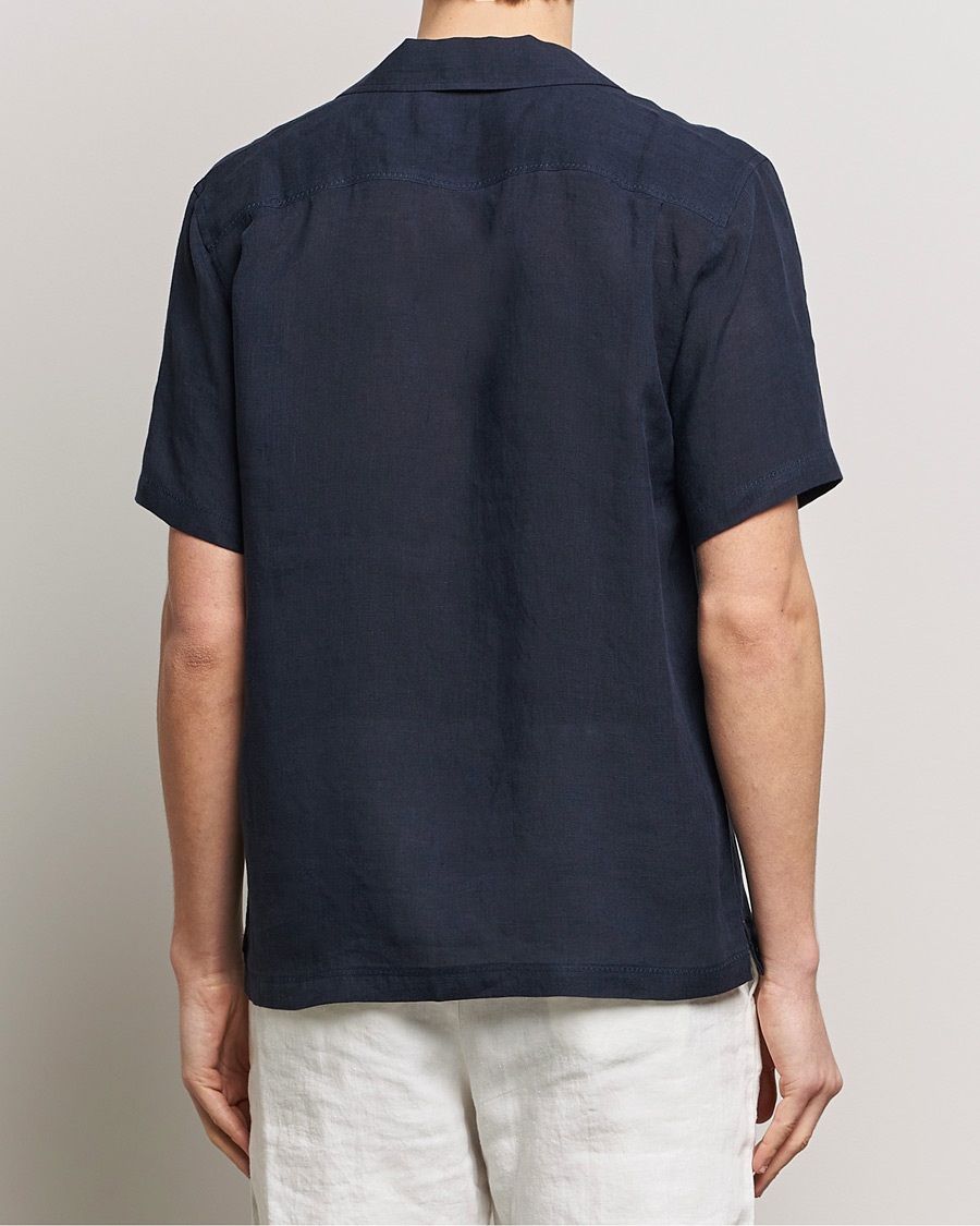 Herren | Hemden | Orlebar Brown | Maitan Short Sleeve Linen Shirt Night Iris