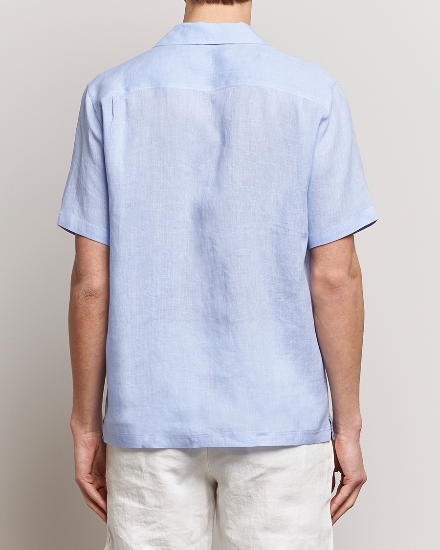 Herren | Hemden | Orlebar Brown | Maitan Short Sleeve Linen Shirt Soft Blue