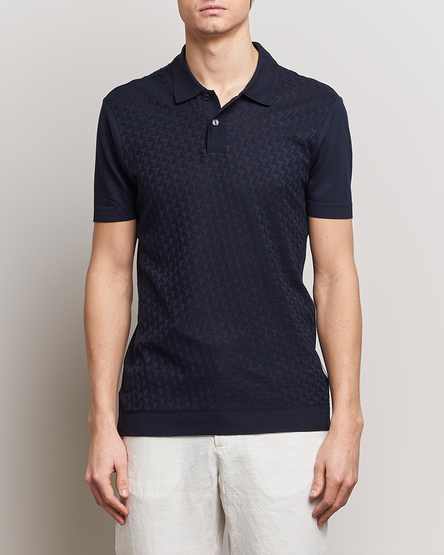 Herren | Poloshirts | Orlebar Brown | Jarrett Jaquard Knitted Ribb Polo Night Iris