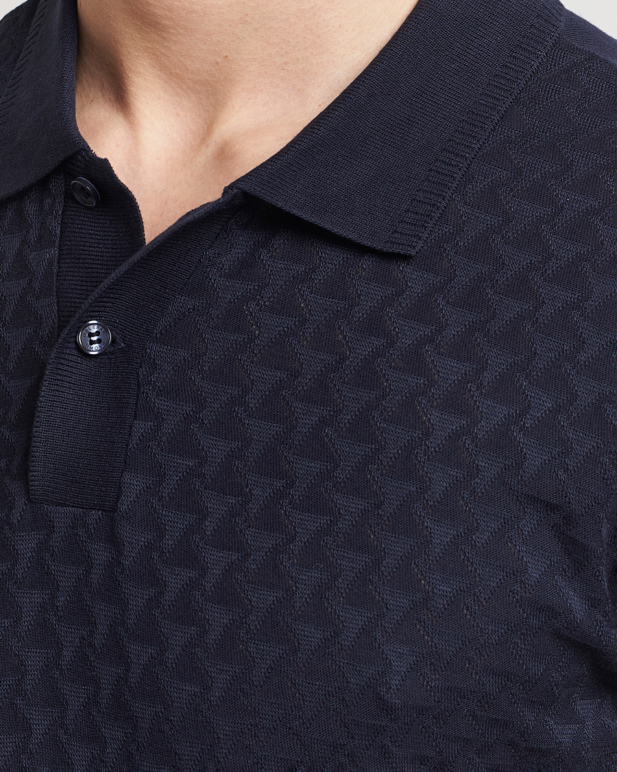Herren | Poloshirts | Orlebar Brown | Jarrett Jaquard Knitted Ribb Polo Night Iris