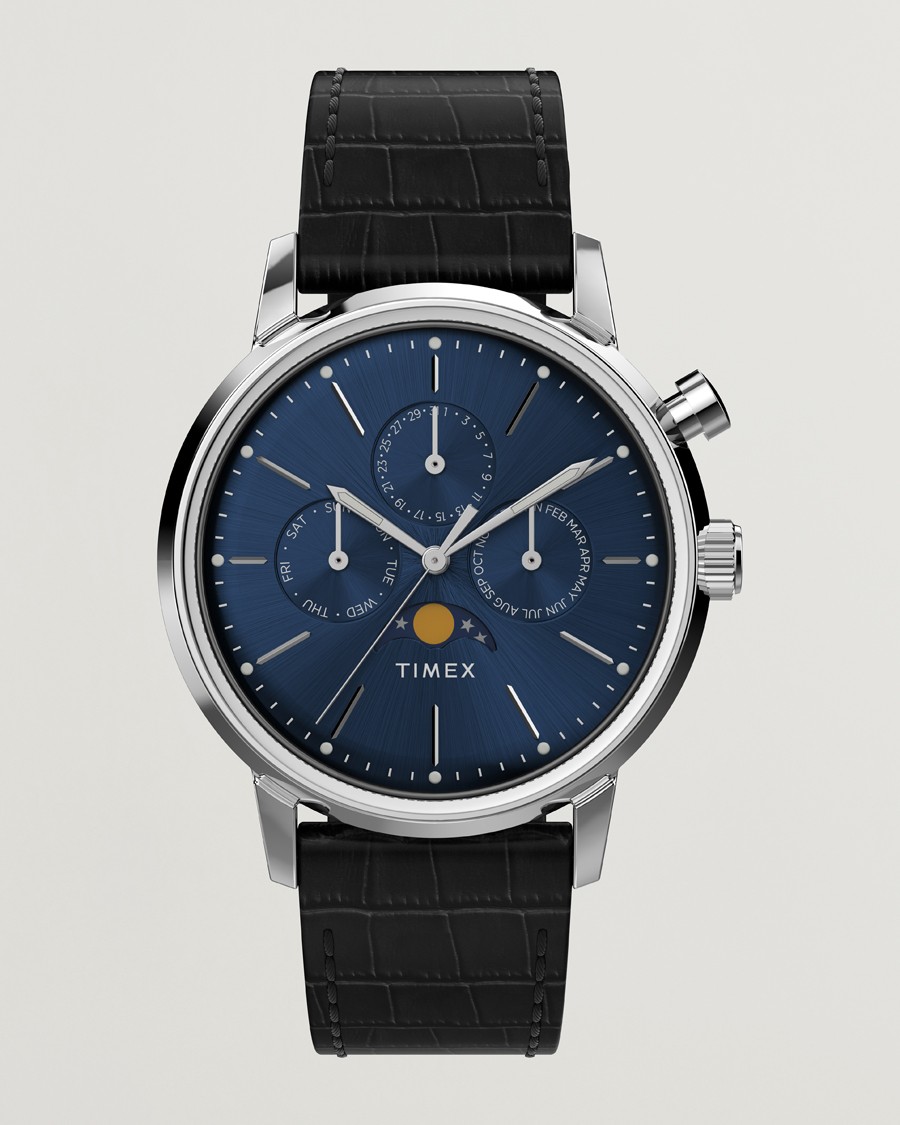 Herren | Timex Marlin Moon Phase Quartz 40mm Blue Dial | Timex | Marlin Moon Phase Quartz 40mm Blue Dial