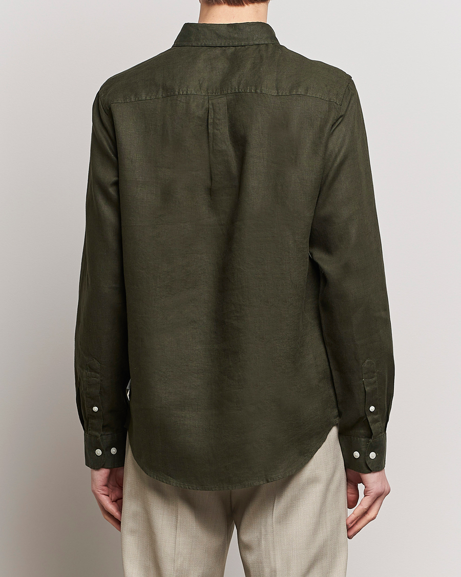 Herren | Hemden | LES DEUX | Kristian Linen Button Down Shirt Olive Night