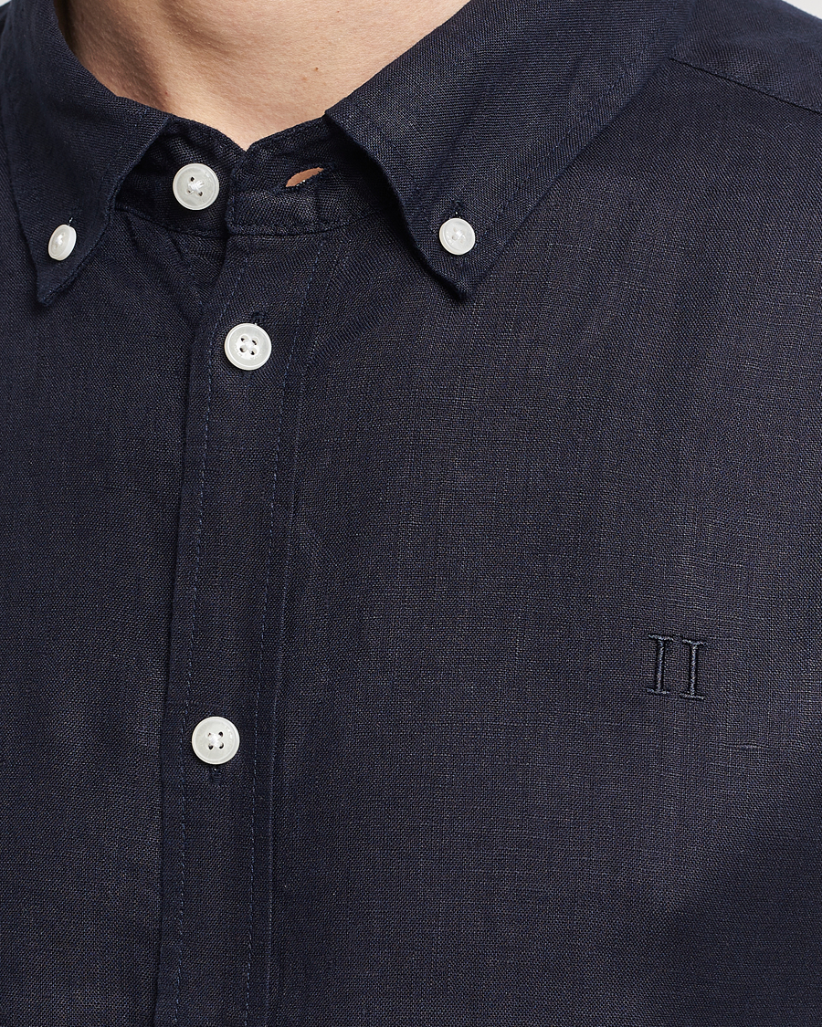Herren | Hemden | LES DEUX | Kristian Linen Button Down Shirt Dark Navy