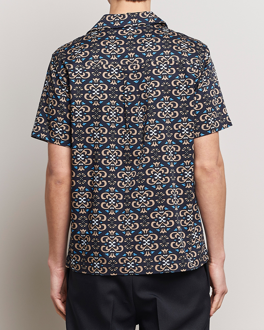 Herren | Hemden | LES DEUX | Hendrix Printed Short Sleeve Shirt Dark Navy