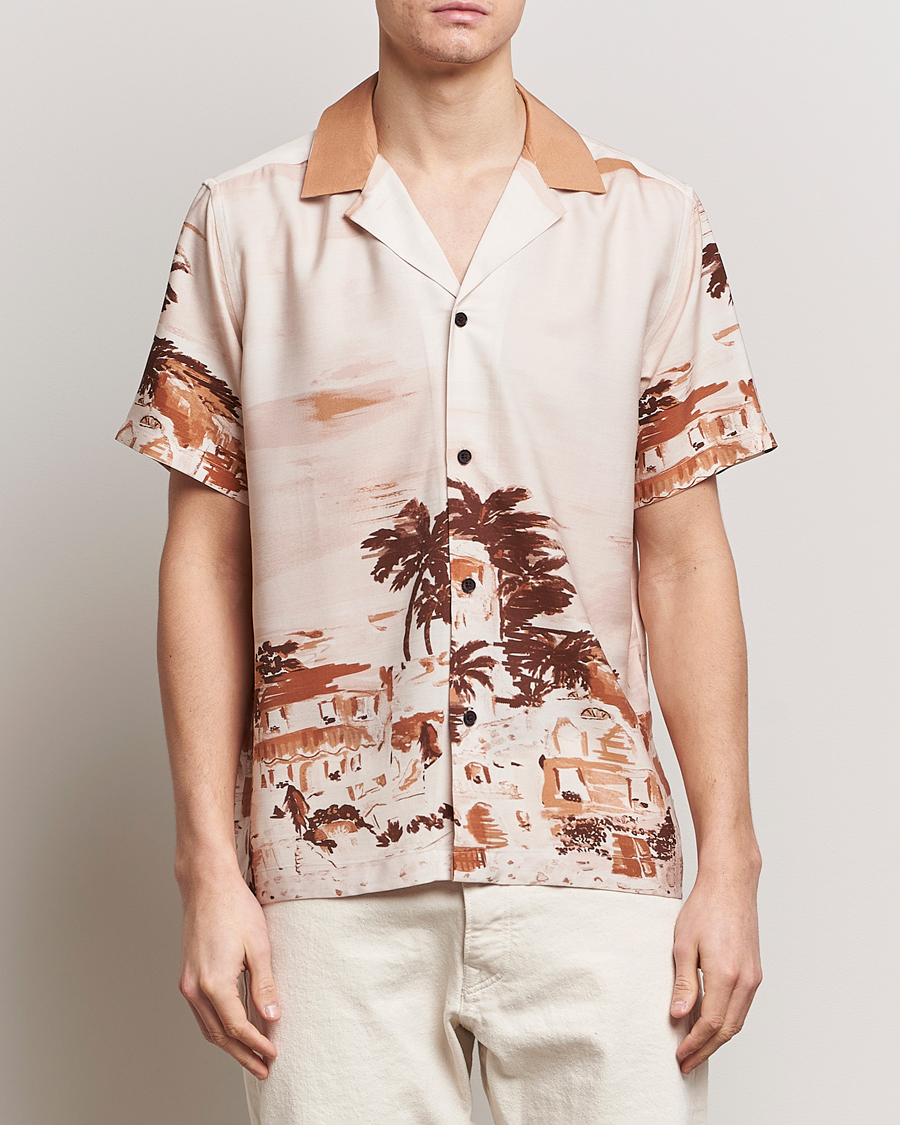 Herren | LES DEUX | LES DEUX | Coastal Printed Short Sleeve Shirt Terracotta