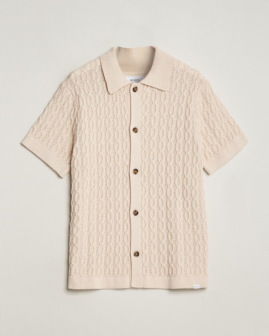 Herren | Hemden | LES DEUX | Garret Knitted Short Sleeve Shirt Ivory