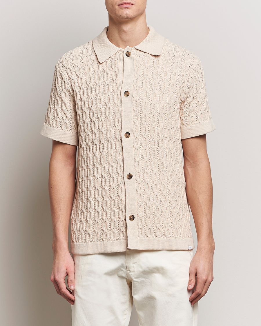 Men | Short Sleeve Shirts | LES DEUX | Garret Knitted Short Sleeve Shirt Ivory
