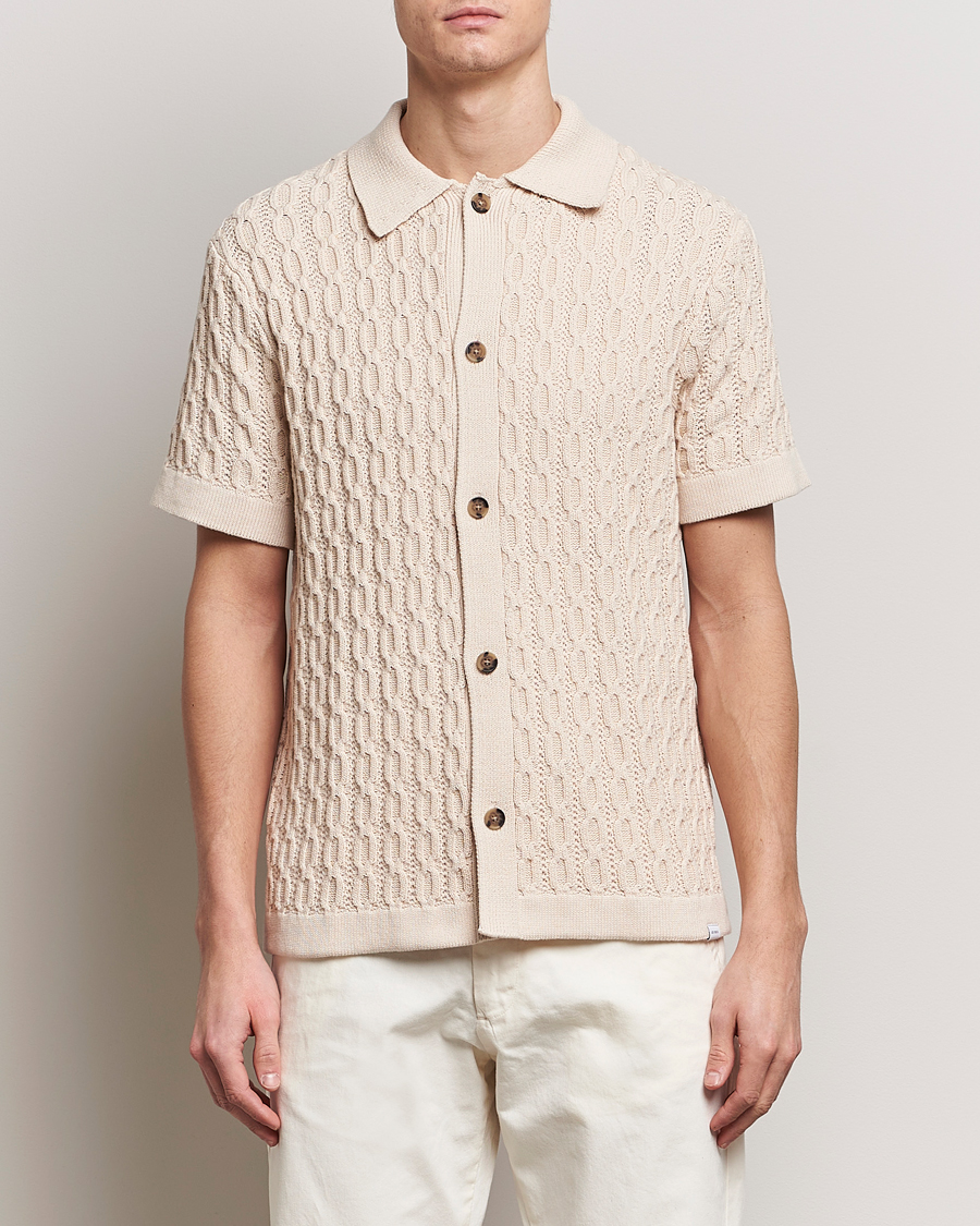 Herren | Hemden | LES DEUX | Garret Knitted Short Sleeve Shirt Ivory