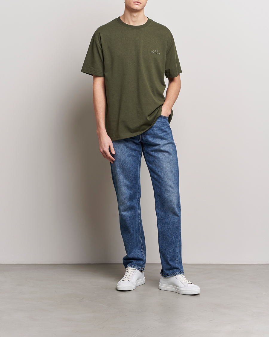 Herren | T-Shirts | LES DEUX | Crew T-Shirt Forrest Green