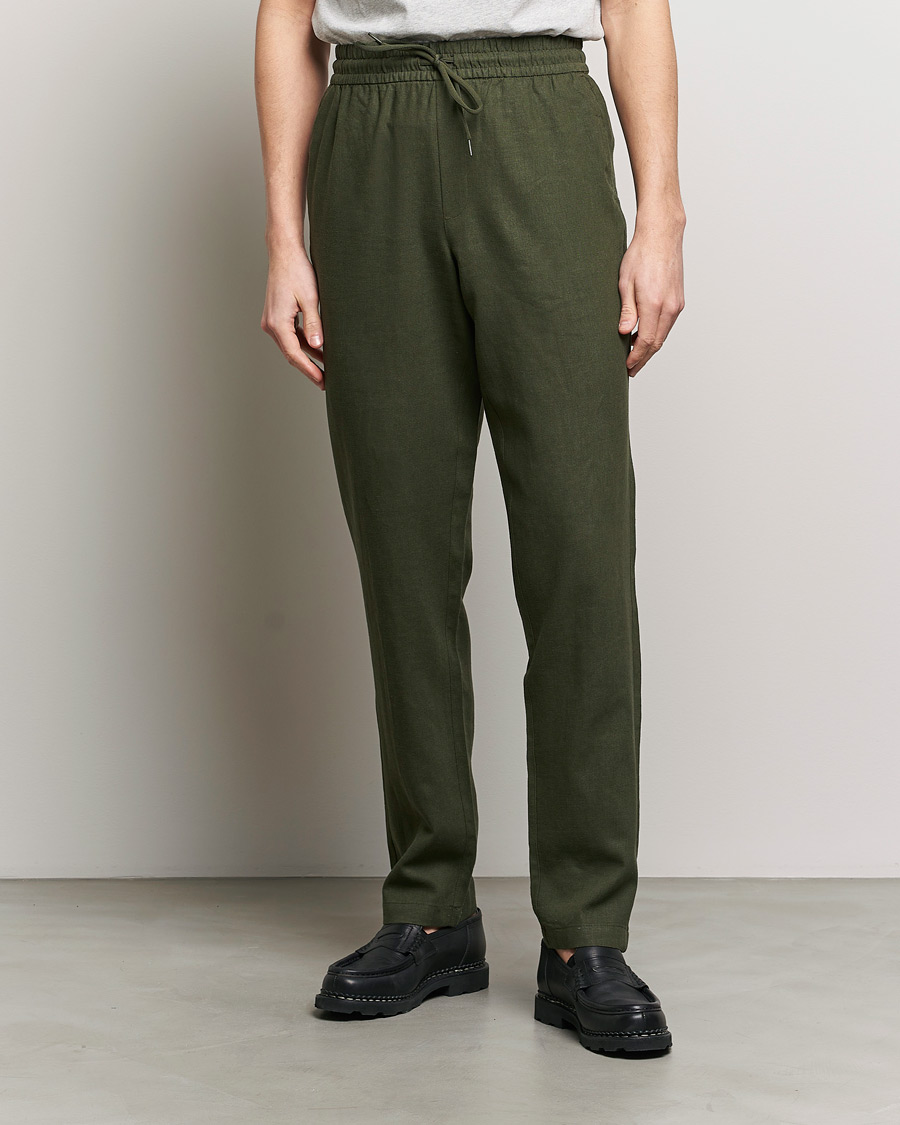 Herren | Hosen | LES DEUX | Patrick Linen Pants Forrest Green