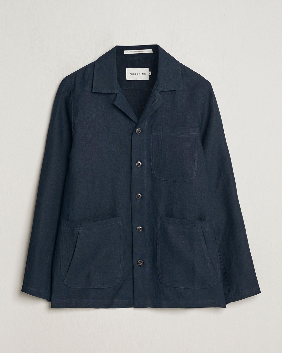 Herren | Hemden | Peregrine | Grange Linen Shacket Navy