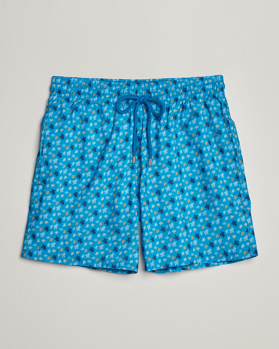 Herren | Badehosen | Vilebrequin | Mahina Printed Swimshorts Bleu Hawaii