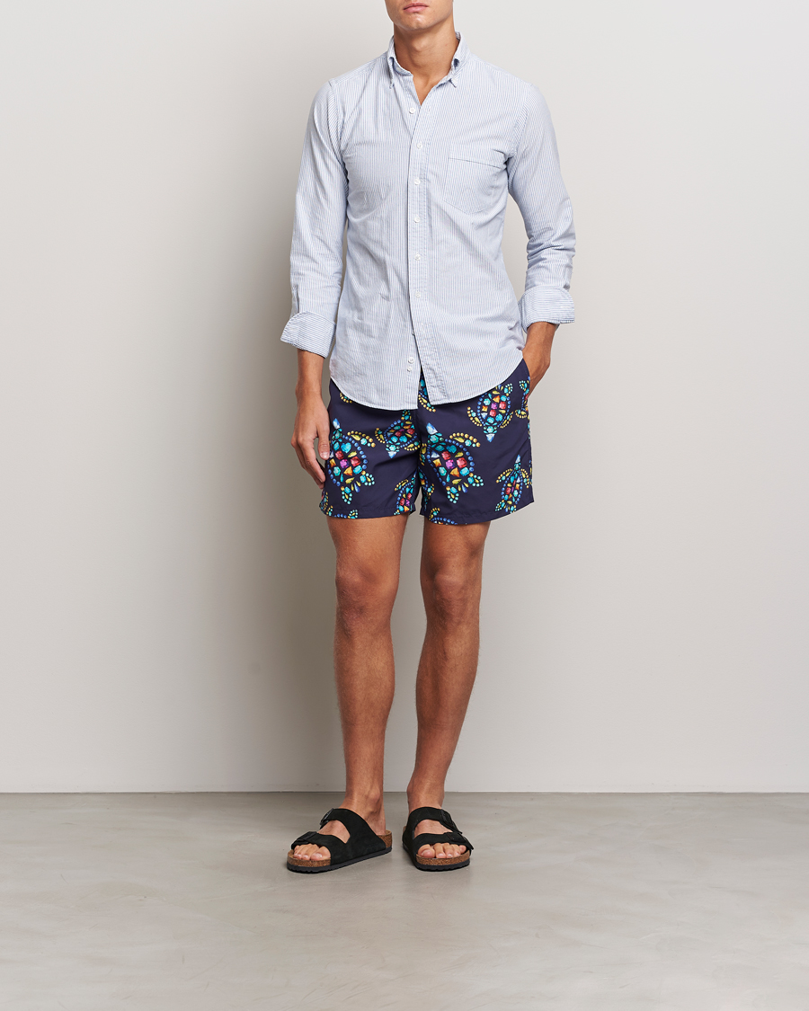 Herren | Badehosen | Vilebrequin | Moorea Printed Swimshorts Minuit