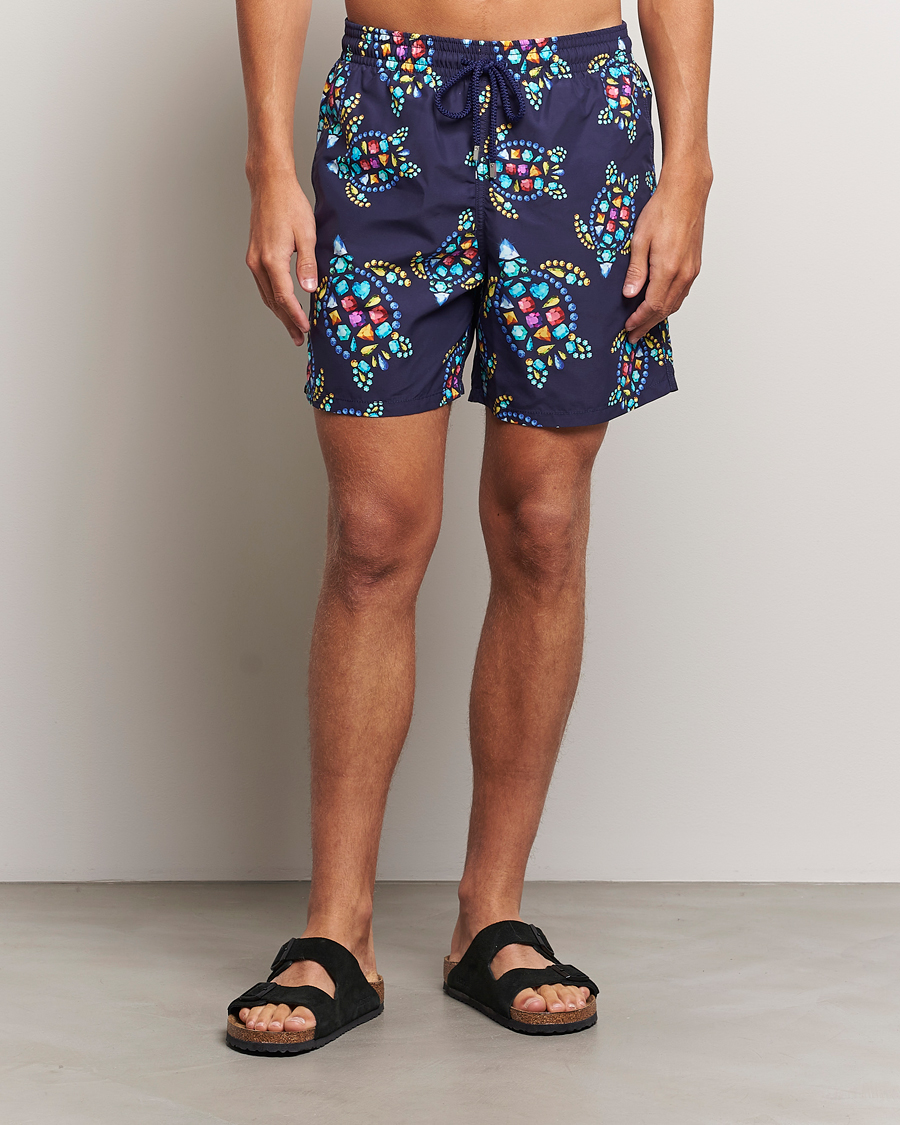 Herren | Badehosen | Vilebrequin | Moorea Printed Swimshorts Minuit
