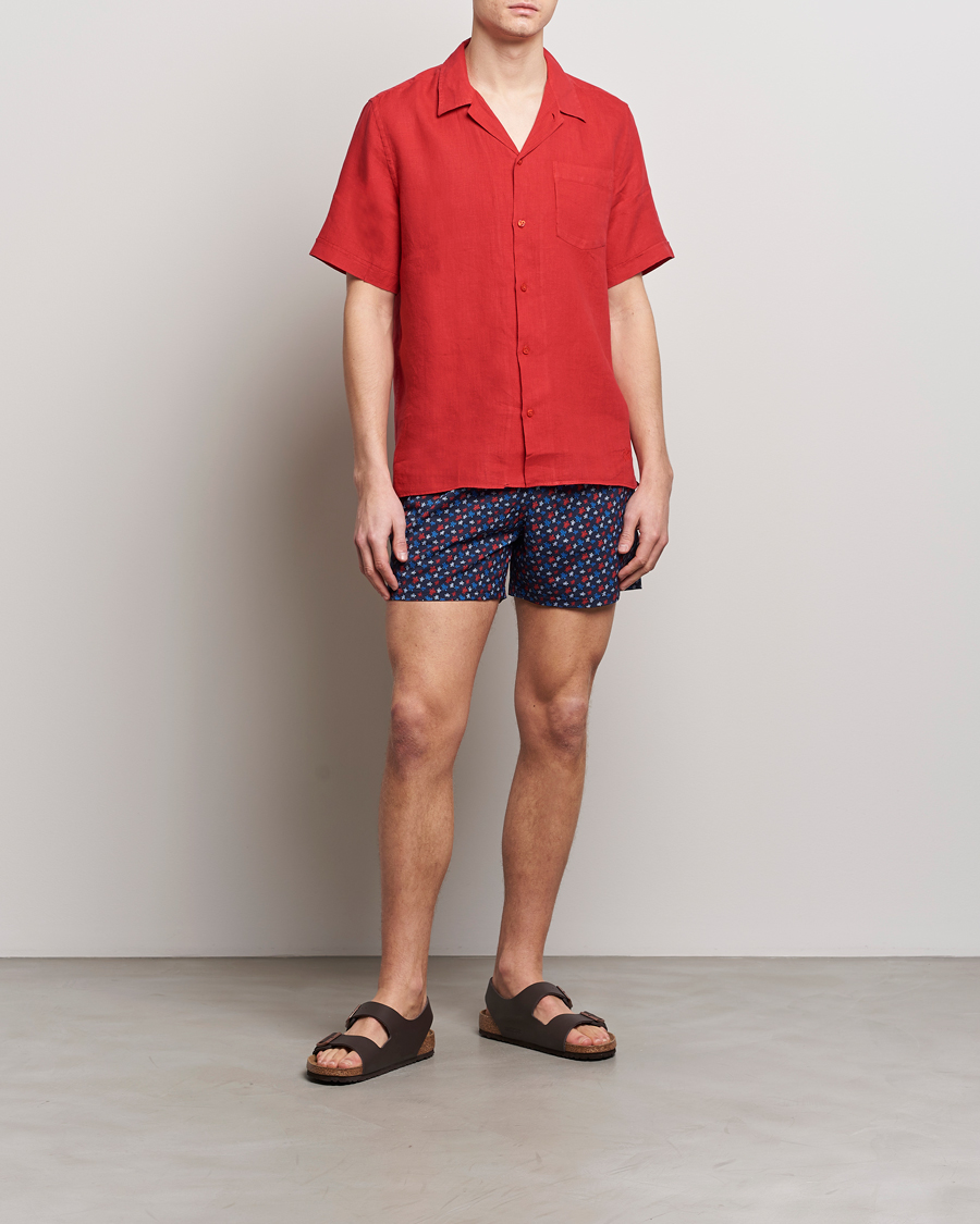 Herren | Hemden | Vilebrequin | Carhli Resort Short Sleeve Shirt Mouline Rouge