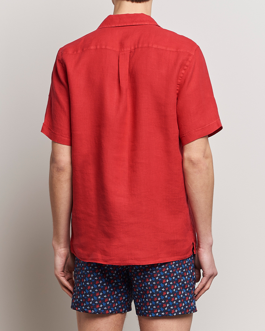 Herren | Hemden | Vilebrequin | Carhli Resort Short Sleeve Shirt Mouline Rouge