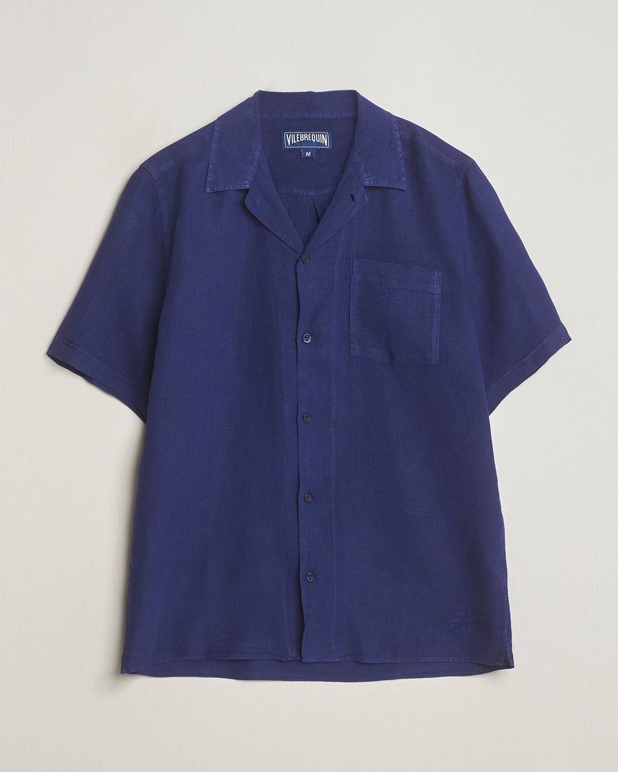 Herren | Hemden | Vilebrequin | Carhli Resort Short Sleeve Shirt Minuit