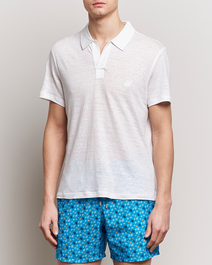Herren | Poloshirts | Vilebrequin | Pyramid Linen Jersey Polo Blanc
