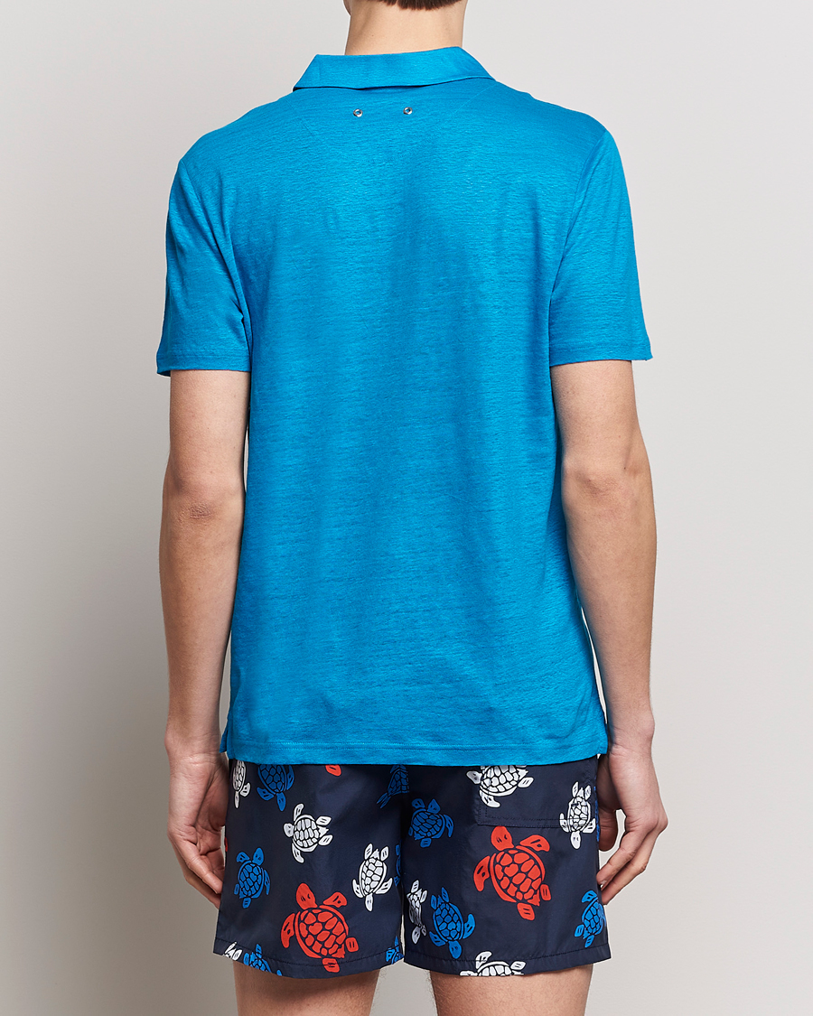 Herren | Poloshirts | Vilebrequin | Pyramid Linen Jersey Polo Bleu Hawaii