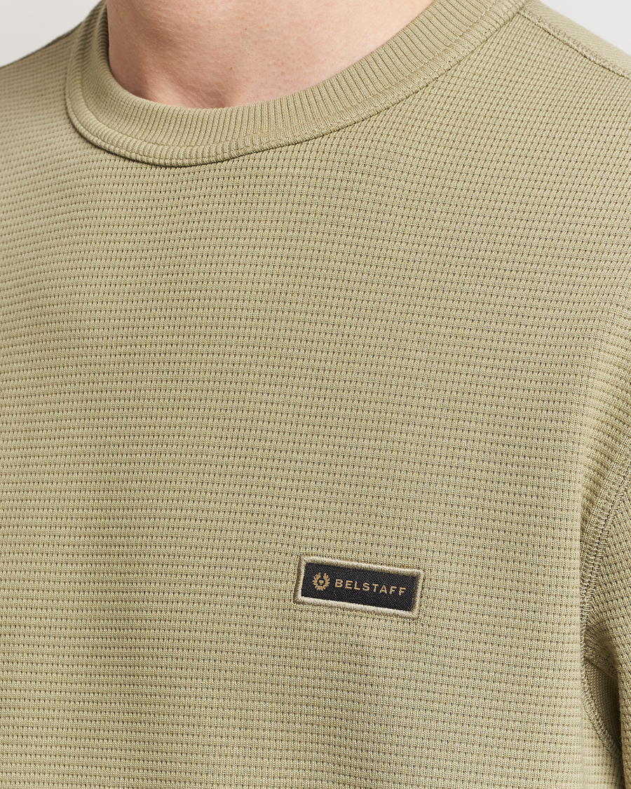 Herren | Pullover | Belstaff | Tarn Long Sleeve Waffle Sweatshirt Aloe