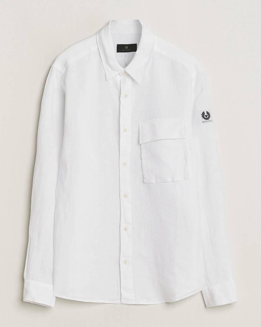 Herren | Hemden | Belstaff | Scale Linen Pocket Shirt White