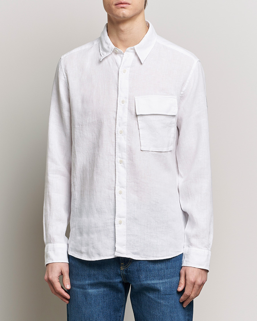 Herren | Leinenhemden | Belstaff | Scale Linen Pocket Shirt White