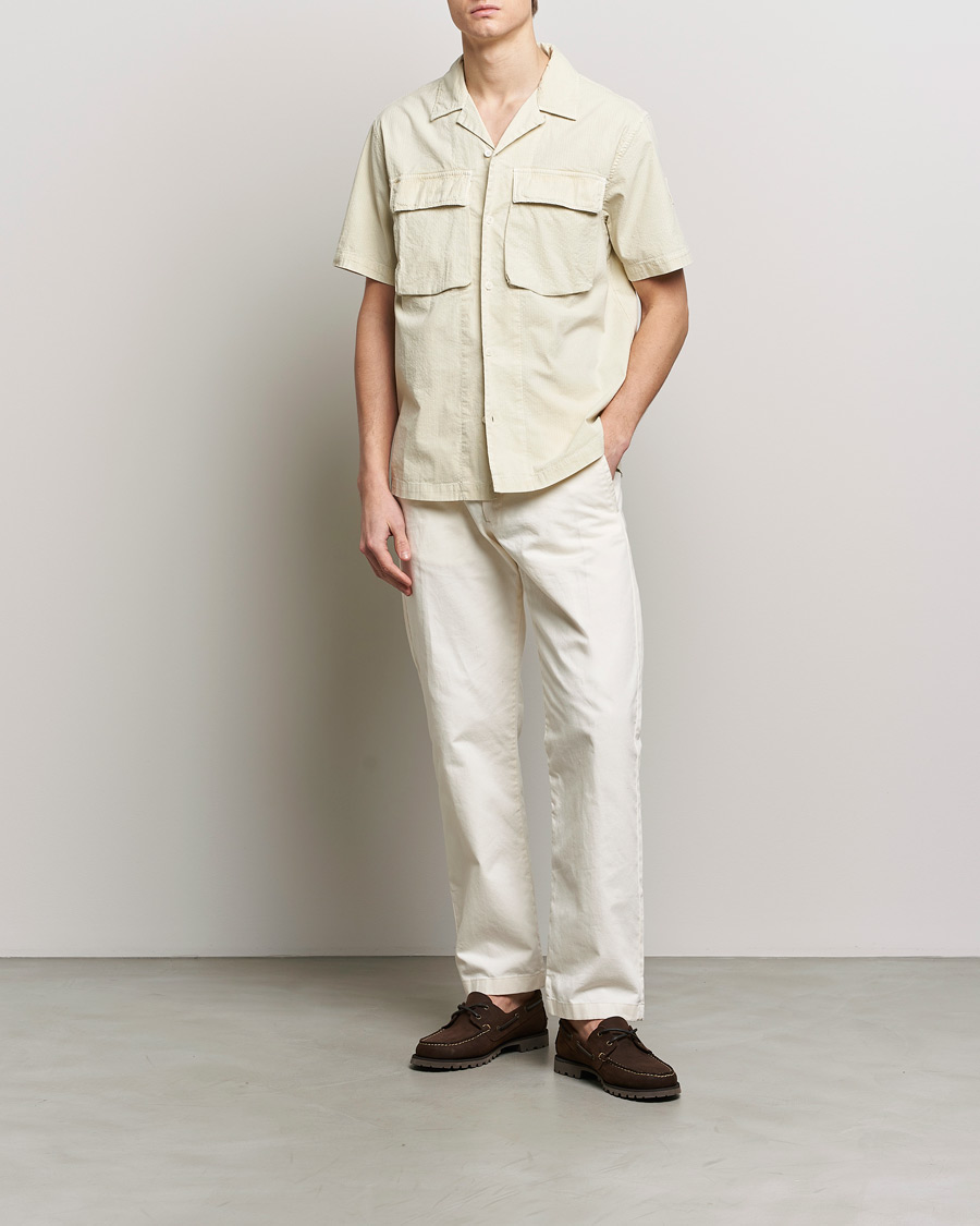 Herren | Hemden | Belstaff | Caster Short Sleeve Seersucker Shirt Beige