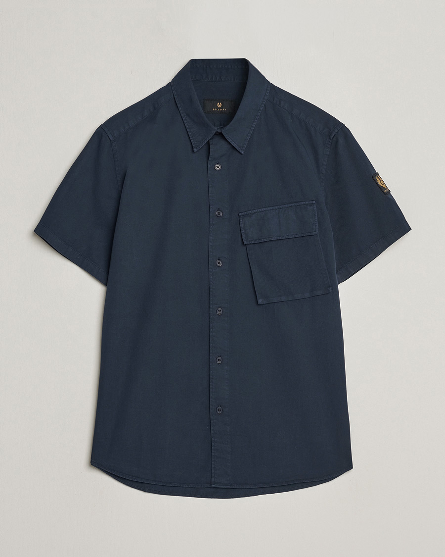 Herren | Hemden | Belstaff | Scale Short Sleeve Cotton Shirt Dark Ink
