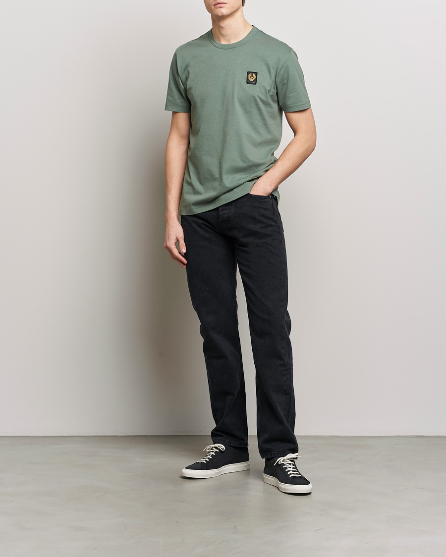 Herren | T-Shirts | Belstaff | Cotton Logo T-Shirt Mineral Green