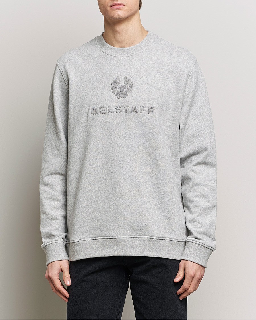 Herren | Graue Sweatshirts | Belstaff | Varsity Logo Sweatshirt Old Silver Heather