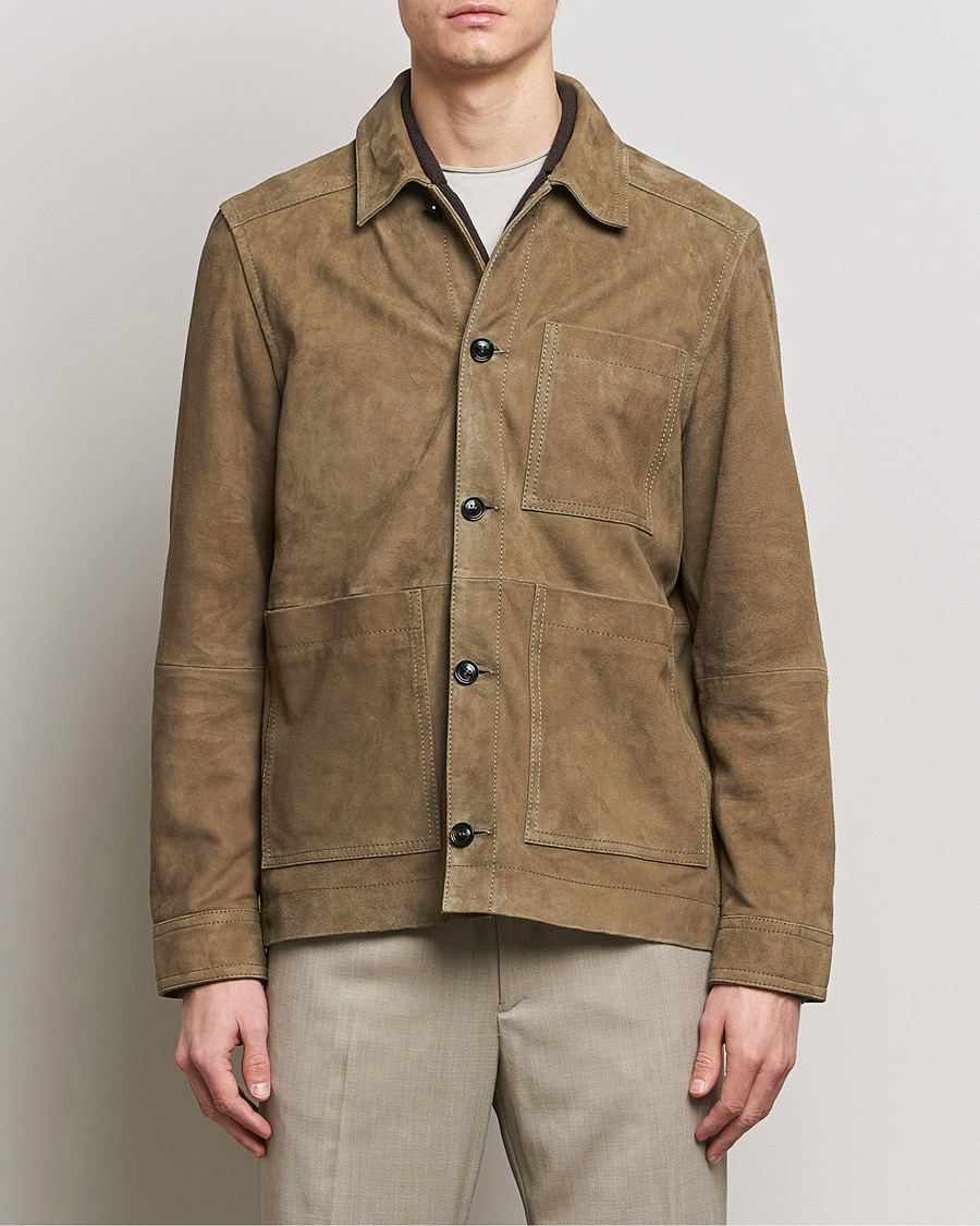 Herren | Jacken | J.Lindeberg | Walt Suede Jacket Walnut