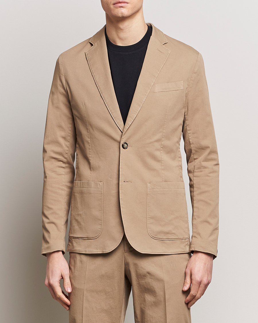 Herren | Sakkos | J.Lindeberg | Elton Garment Dyed Cotton Blazer Batique Khaki