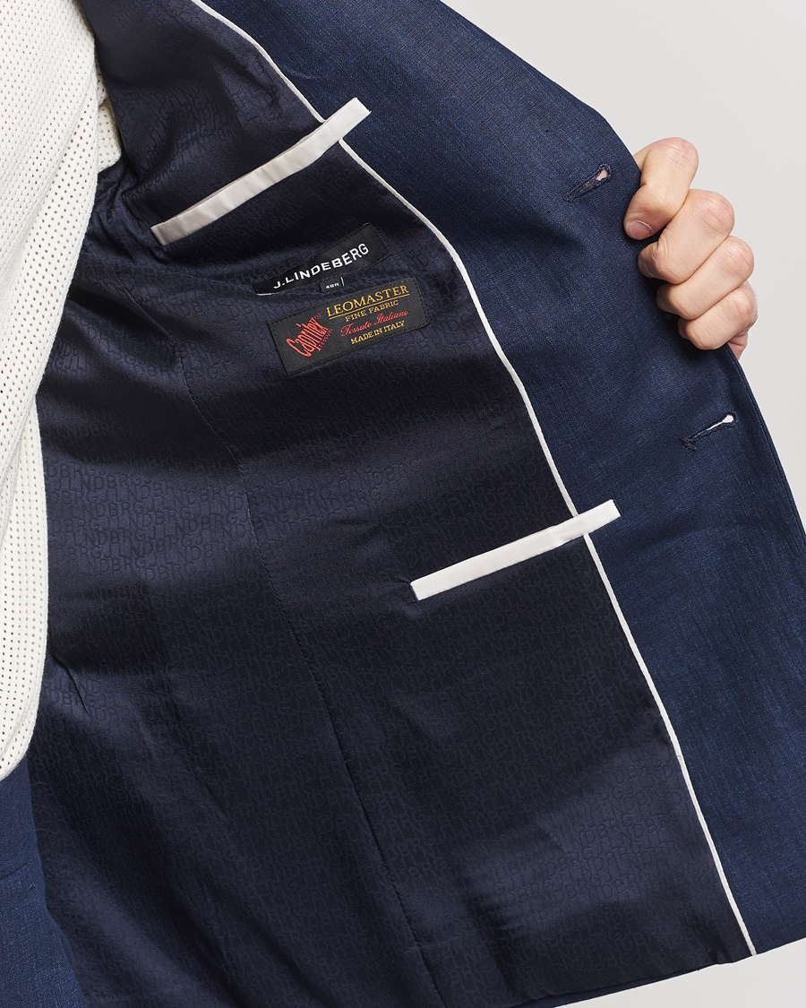 Herren | Sakkos | J.Lindeberg | Hopper Super Linen Blazer Navy