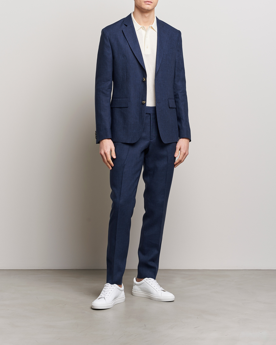 Herren | Hosen | J.Lindeberg | Grant Super Linen Trousers Navy