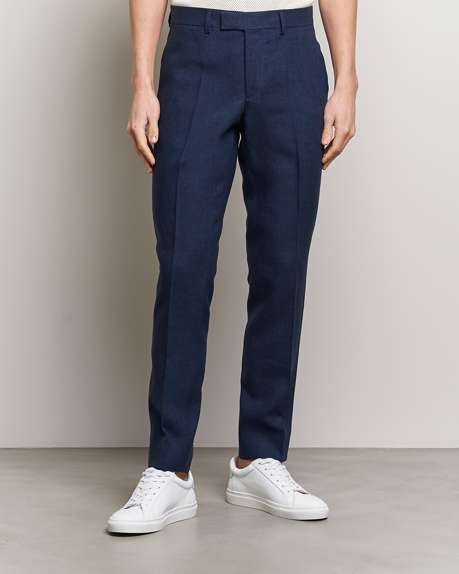 Herren | Kleidung | J.Lindeberg | Grant Super Linen Trousers Navy