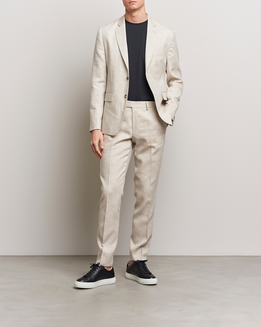 Herren | Hosen | J.Lindeberg | Grant Super Linen Trousers Moonbeam