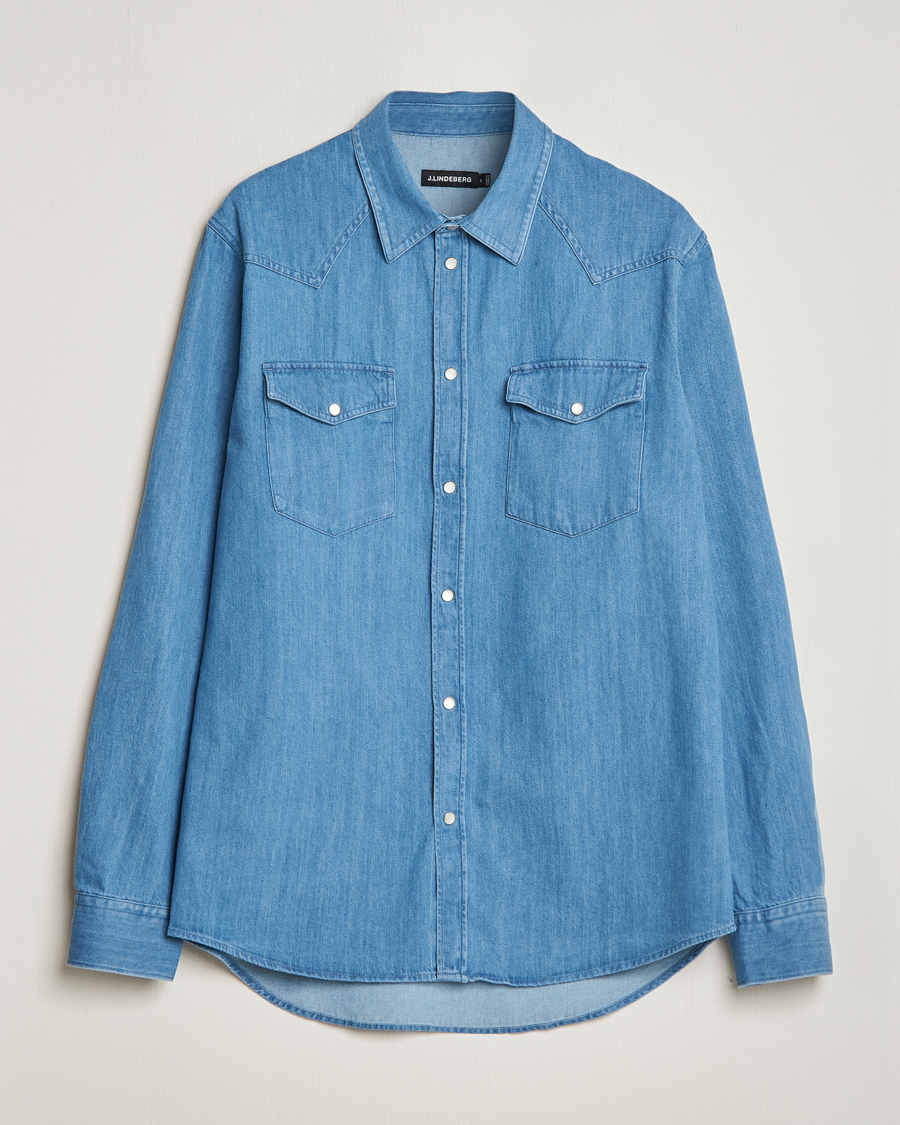 Herren | Hemden | J.Lindeberg | Carson Denim Shirt Bijou Blue