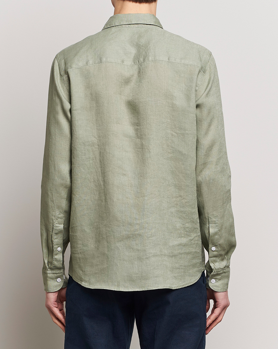 Herren | Hemden | J.Lindeberg | Regular Fit Clean Linen Shirt Oil Green