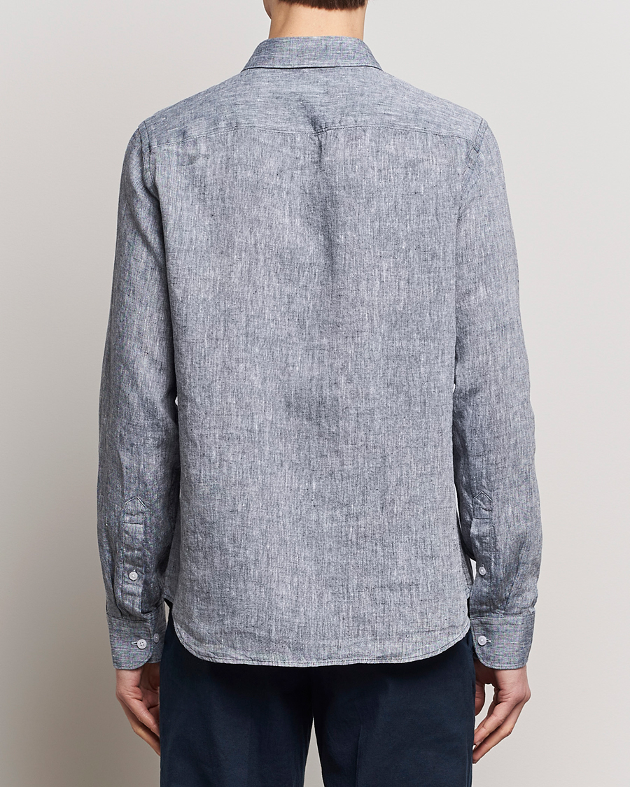 Herren | Hemden | J.Lindeberg | Slim Fit Linen Melange Shirt Navy