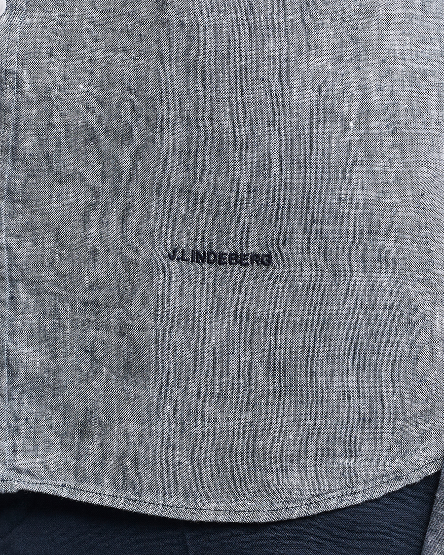 Herren | Hemden | J.Lindeberg | Slim Fit Linen Melange Shirt Navy