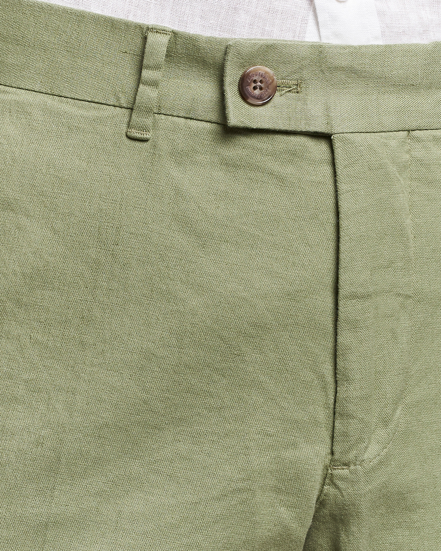 Herren | Hosen | J.Lindeberg | Lois Cotton/Linen Stretch Pants Oil Green